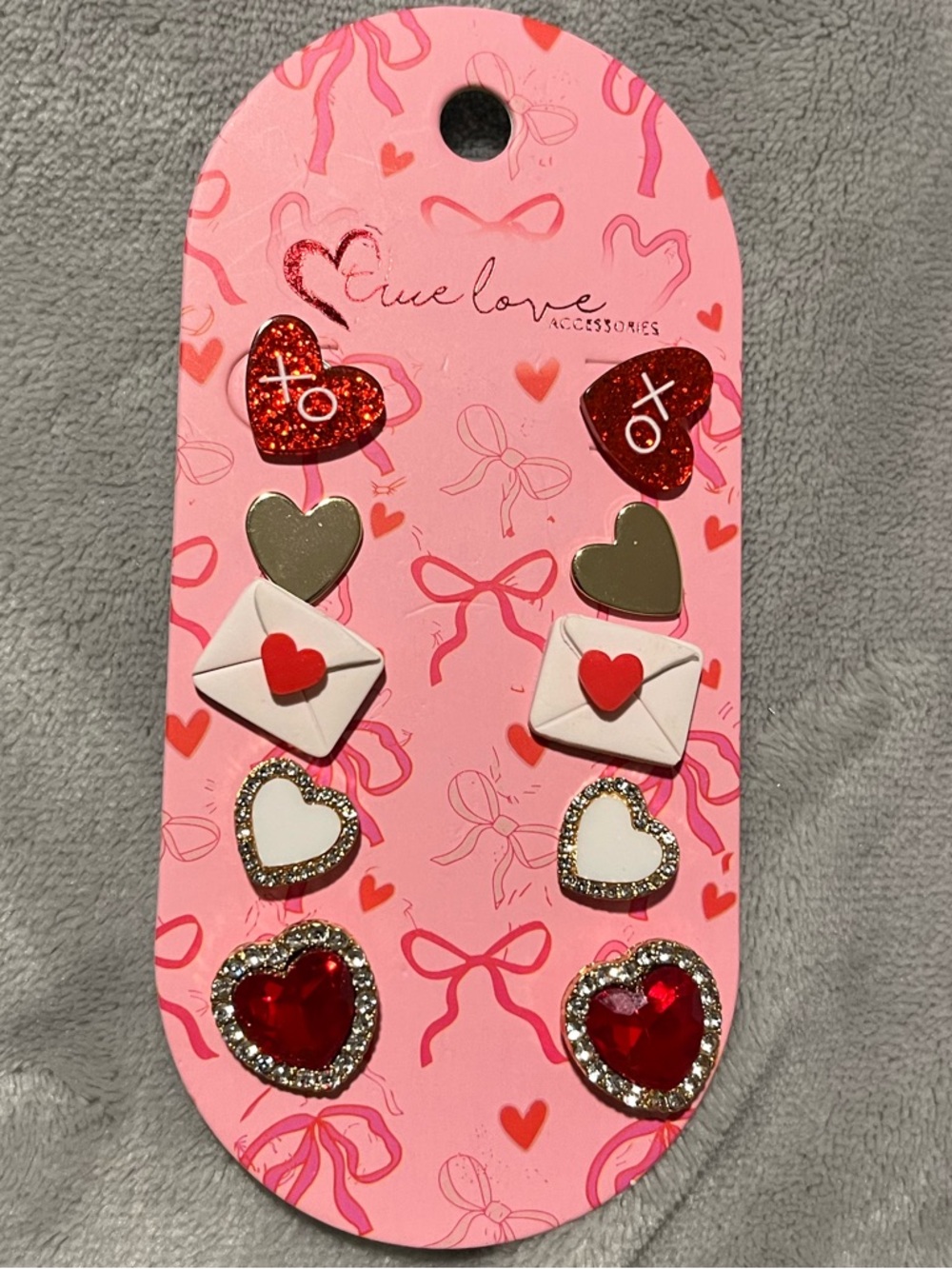 Love-themed Heart Stud Earring Set